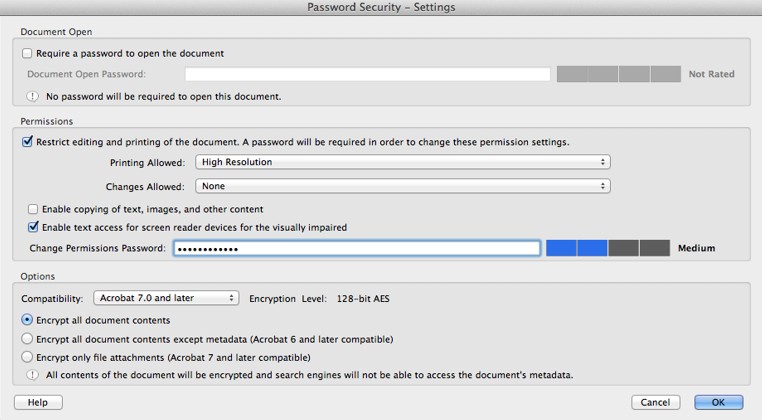 password protect pdf optimization